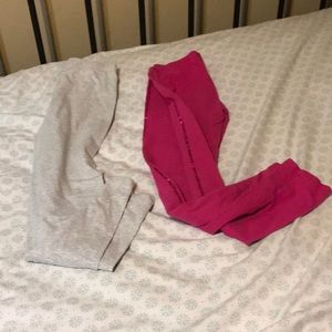 Pink and gray leggings
